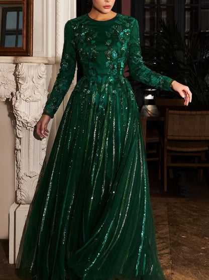 Mesh Sequins Temperament Party Women's Dress