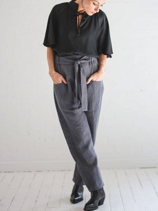 Lace-up Cotton and Linen Comfortable Women's Pants