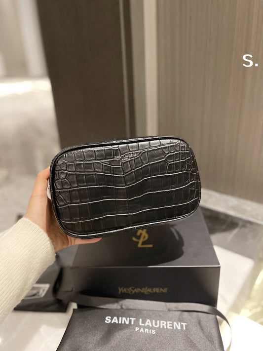 YSL Lou Croc-Embossed Camera Bag