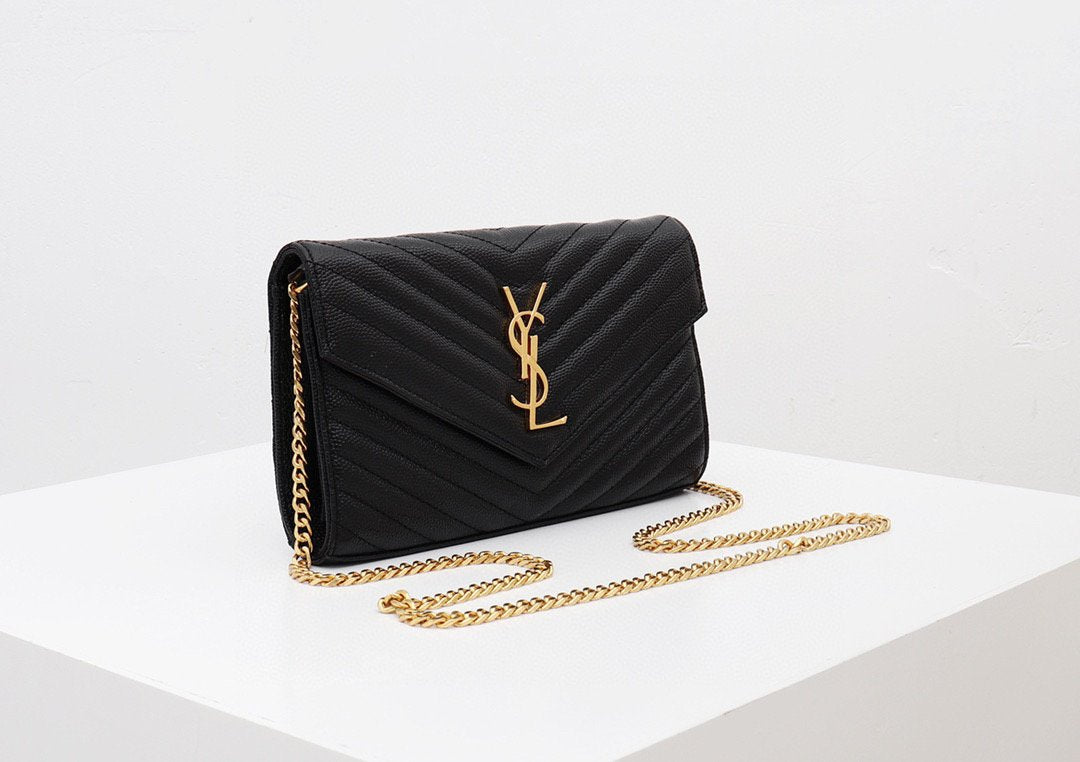 Saint Laurent YSL Red Chain Wallet