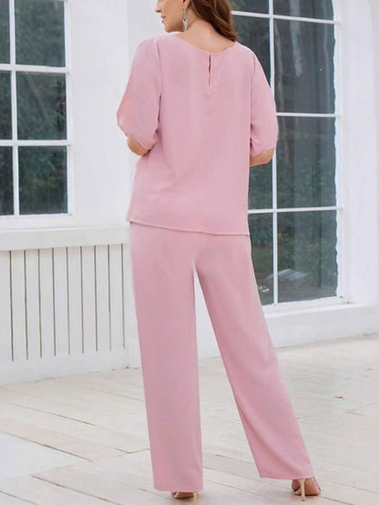 Irregular Hem Elegant Chiffon Women's Suit