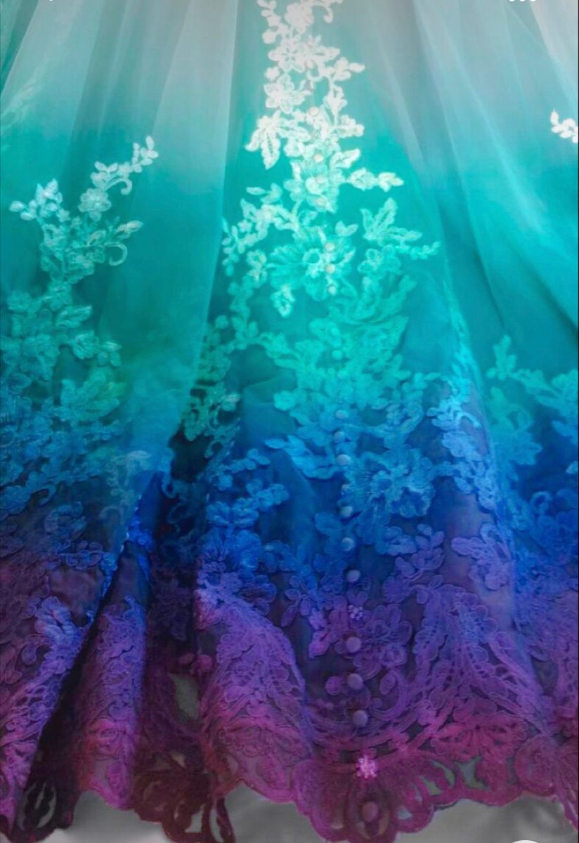 Colorful Ombré Wedding Dress Ball Gown   fg2685