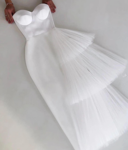 White evening dress Sexy Prom Dress   fg2873