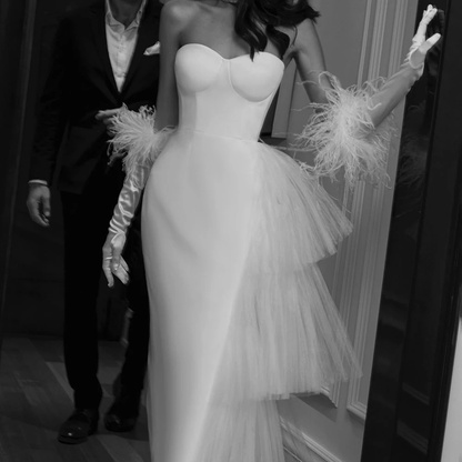 White evening dress Sexy Prom Dress   fg2873