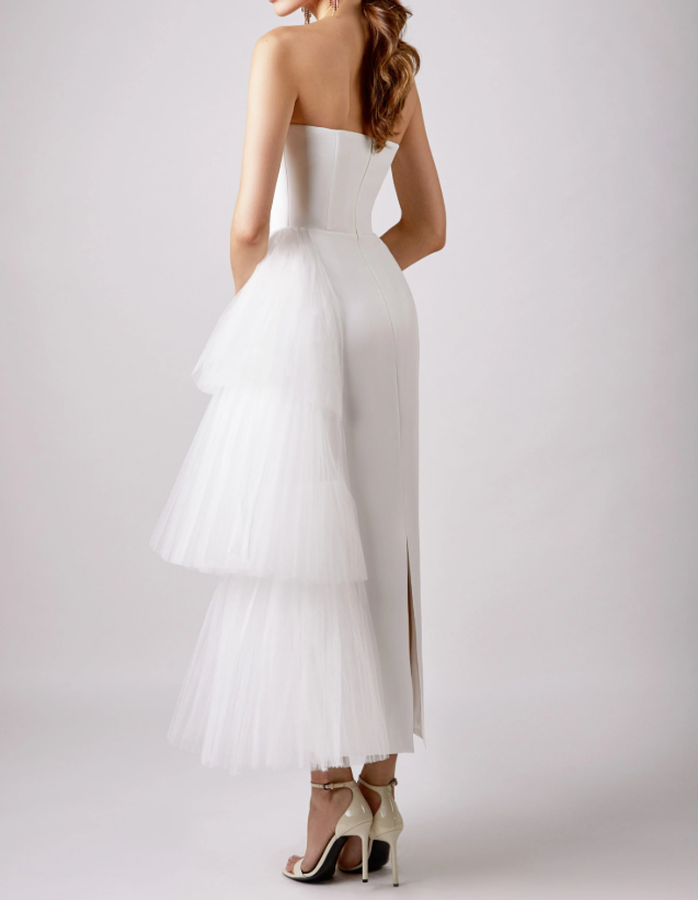 White evening dress Sexy Prom Dress   fg2873