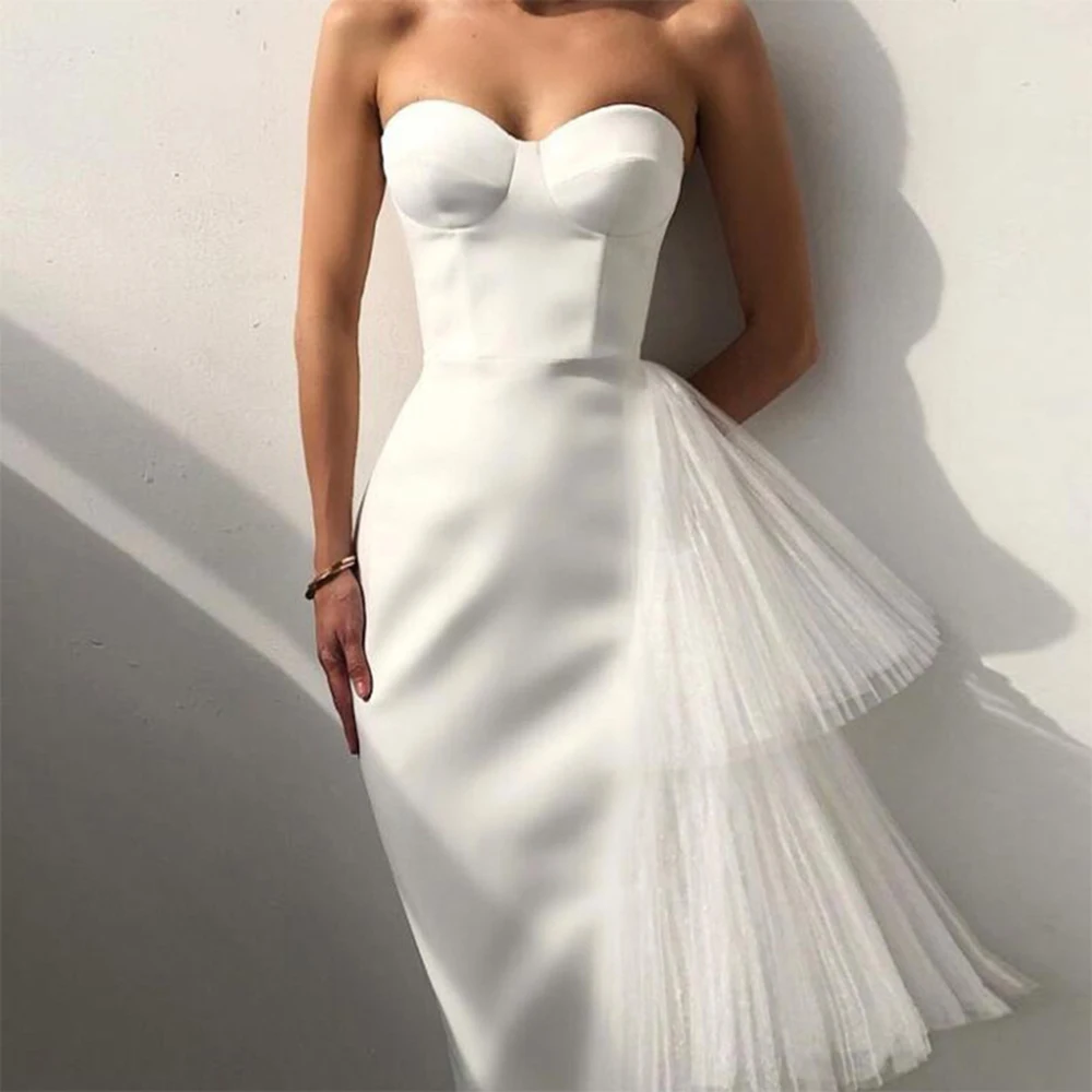 White evening dress Sexy Prom Dress   fg2873