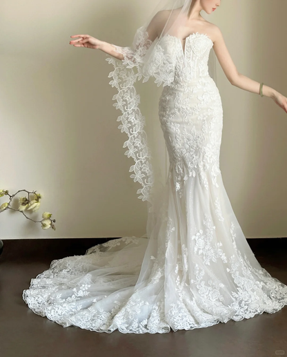 Luxury Women's Elegant Wedding Dresses Lace Side Split Sexy Princess Bridal Gown       fg7317