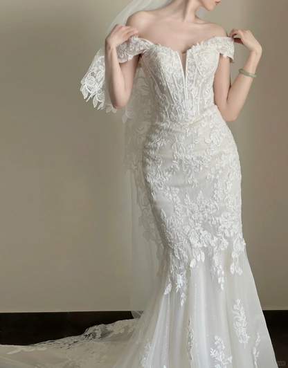 Luxury Women's Elegant Wedding Dresses Lace Side Split Sexy Princess Bridal Gown       fg7317