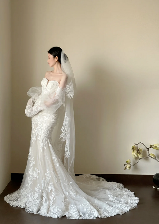 Luxury Women's Elegant Wedding Dresses Lace Side Split Sexy Princess Bridal Gown       fg7317