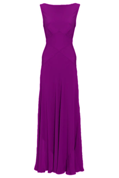Pink Chiffon V Back Long Prom Dress Elegant Bridesmaids Dress      fg7333