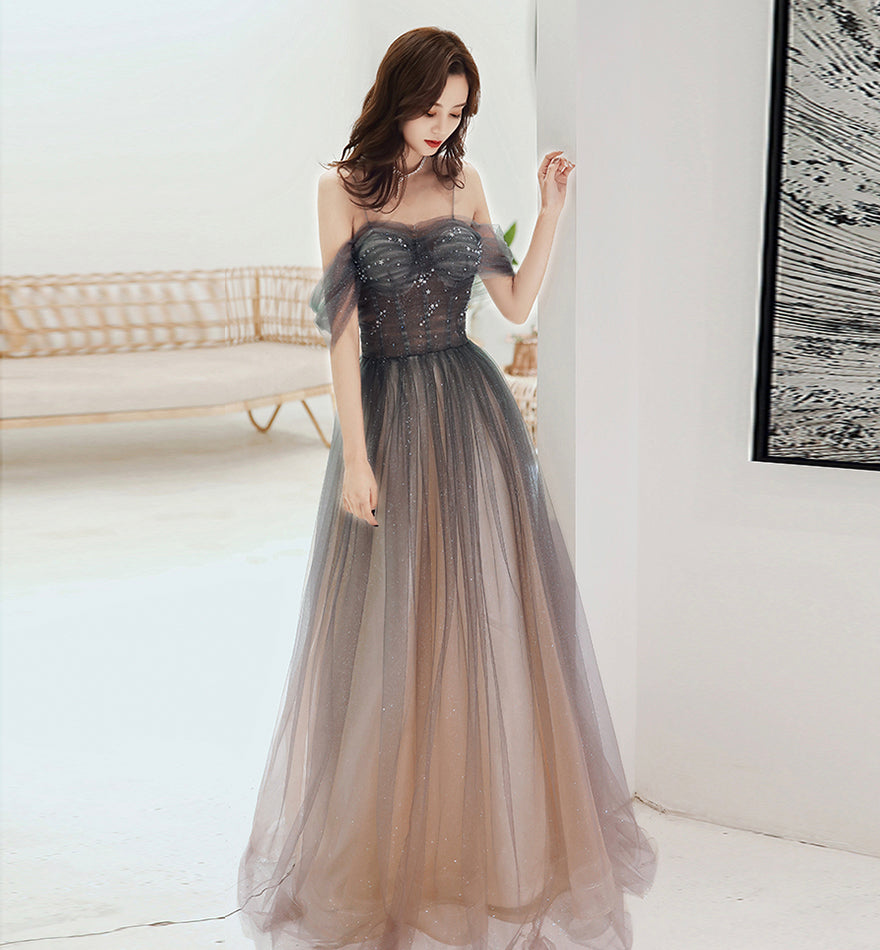 Stylish tulle long prom dress evening dress  8460