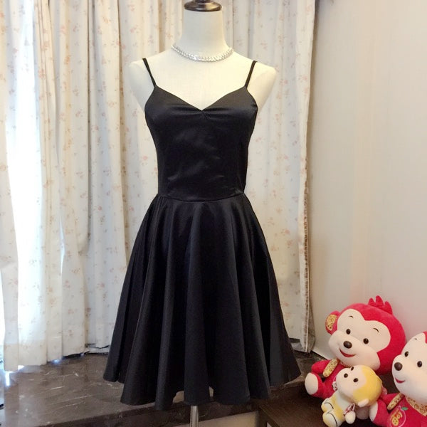 Simple A-line V-neck short prom dress,homecoming dress  7594