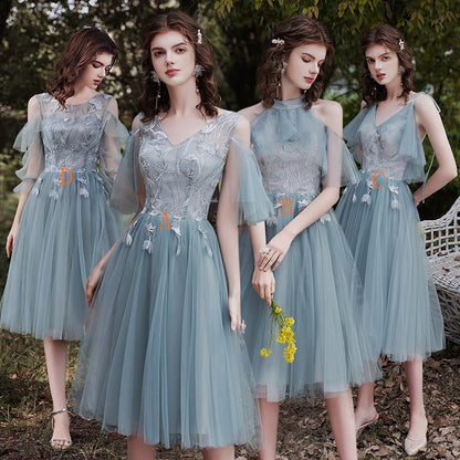 Cute lace tulle short prom dress party dress  8308
