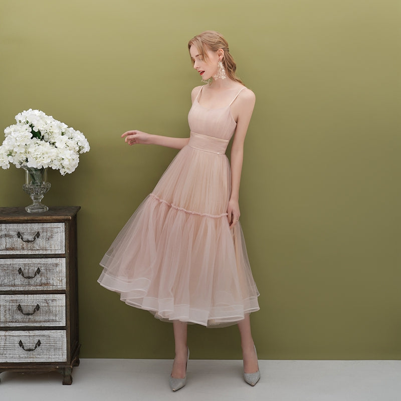 Cute green tulle short prom dress, green evening dress  8116