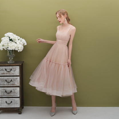 Cute green tulle short prom dress, green evening dress  8116