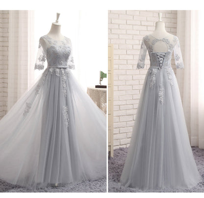 Stylish lace tulle long prom dress,evening dress,homecoming dresses  7664