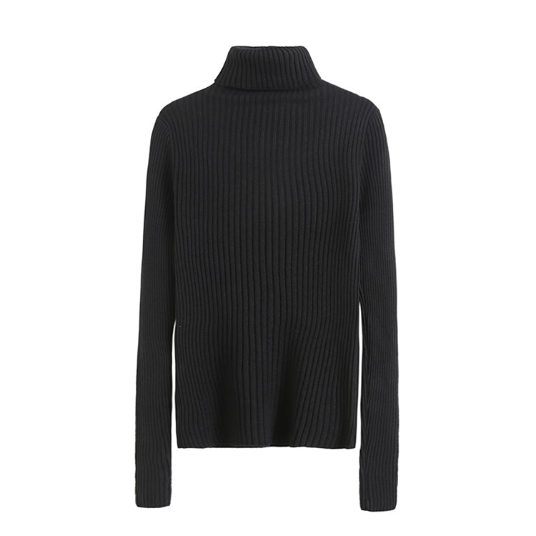 Simple solid color elastic slim fitting sweater bottomed shirt  7718