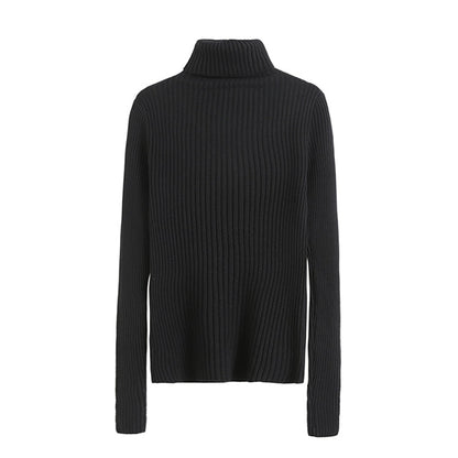 Simple solid color elastic slim fitting sweater bottomed shirt  7718