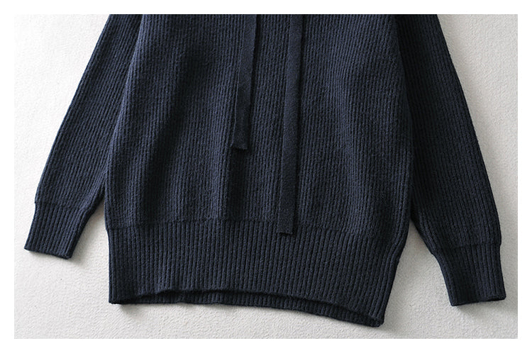 Versatile foreign style soft waxy knitted Hoodie  7733