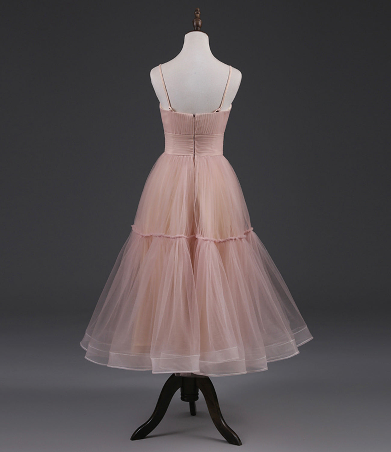 Cute green tulle short prom dress, green evening dress  8116