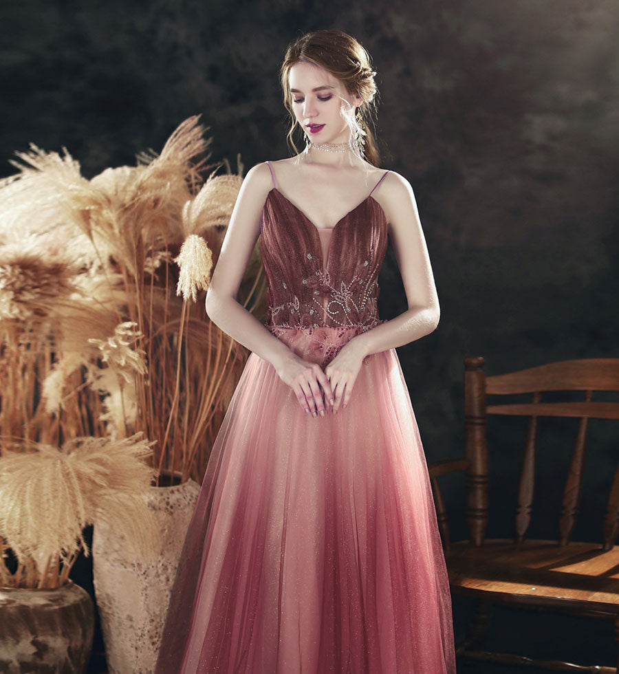 Stylish tulle long prom dress formal dress  8233