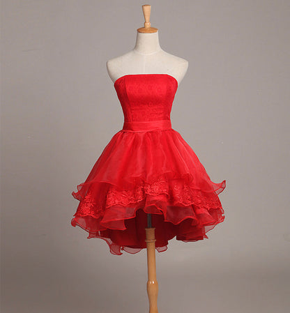 White/Red/Blue Sweet Cute Tulle Lace Short Prom Dress Homecoming Dress 8385