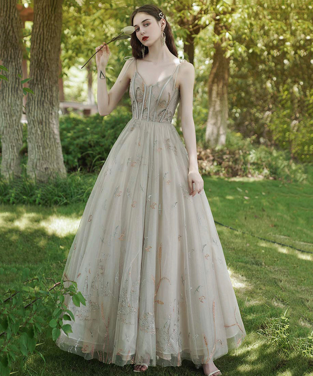 Stylish tulle long prom dress evening dress  8514