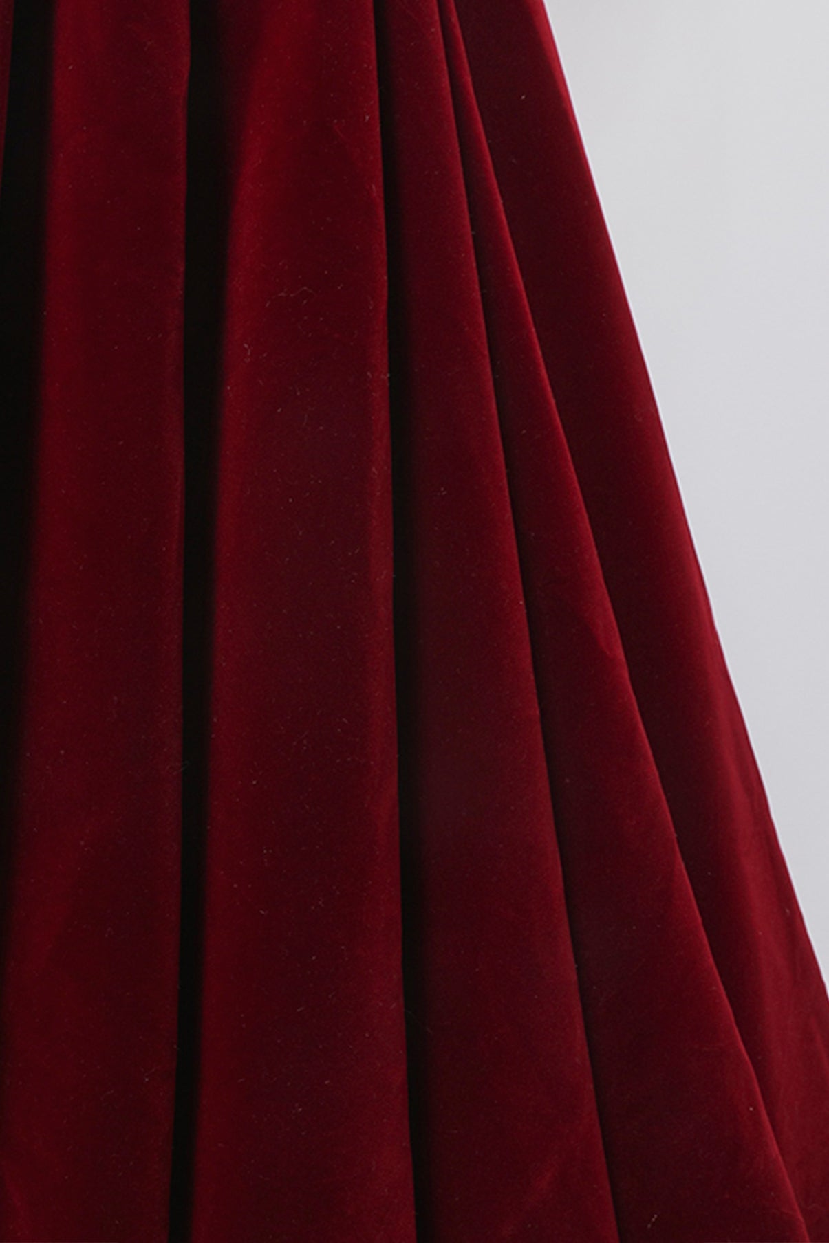 Cute velvet long prom dress burgundy A line evening dress  8652