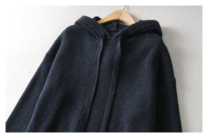 Versatile foreign style soft waxy knitted Hoodie  7733