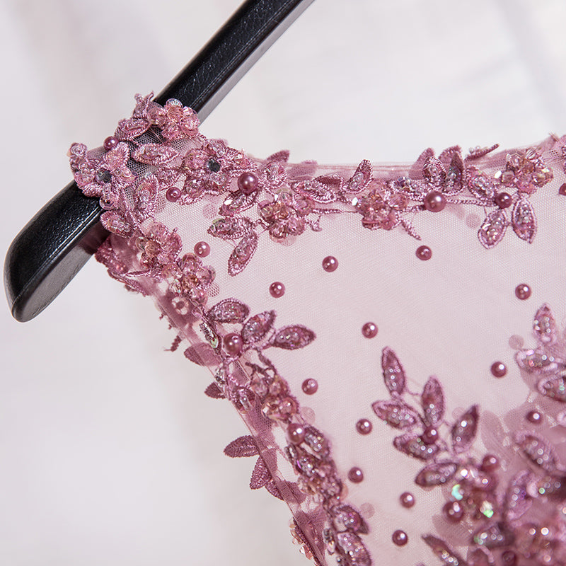 Charming A-line lace short prom dress,homecoming dres  7693