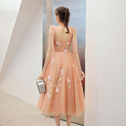 Cute sweetheart neck tulle short prom dress, homecoming dress  8052