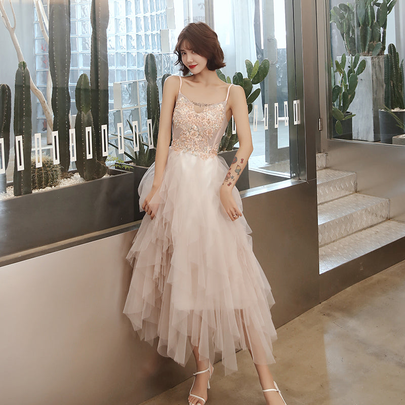 Cute lace tulle short prom dress, homecoming dress  8034