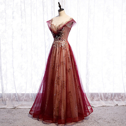 Stylish tulle sequins prom dress formal dress  8239