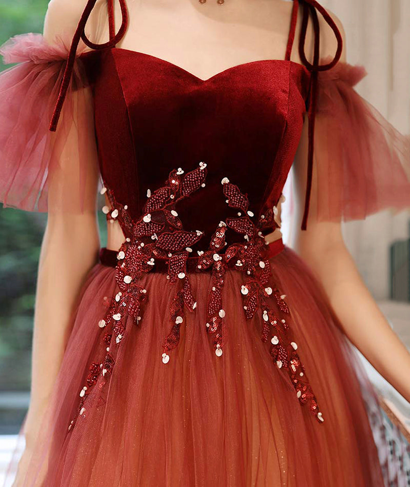 Stylish velvet tulle long prom dress evening dress  8402