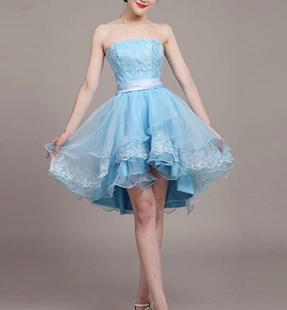 White/Red/Blue Sweet Cute Tulle Lace Short Prom Dress Homecoming Dress 8385