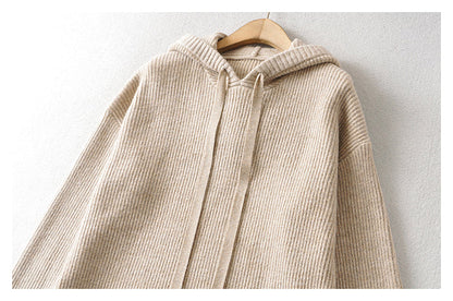 Versatile foreign style soft waxy knitted Hoodie  7733