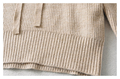 Versatile foreign style soft waxy knitted Hoodie  7733