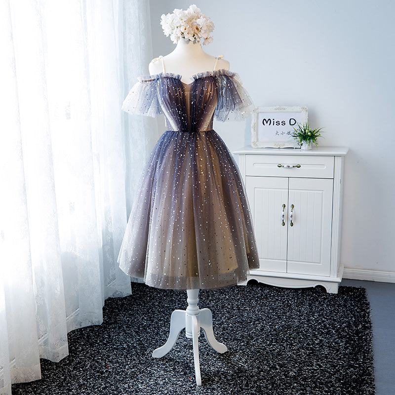 Cute tulle short prom dress, evening dress  7990