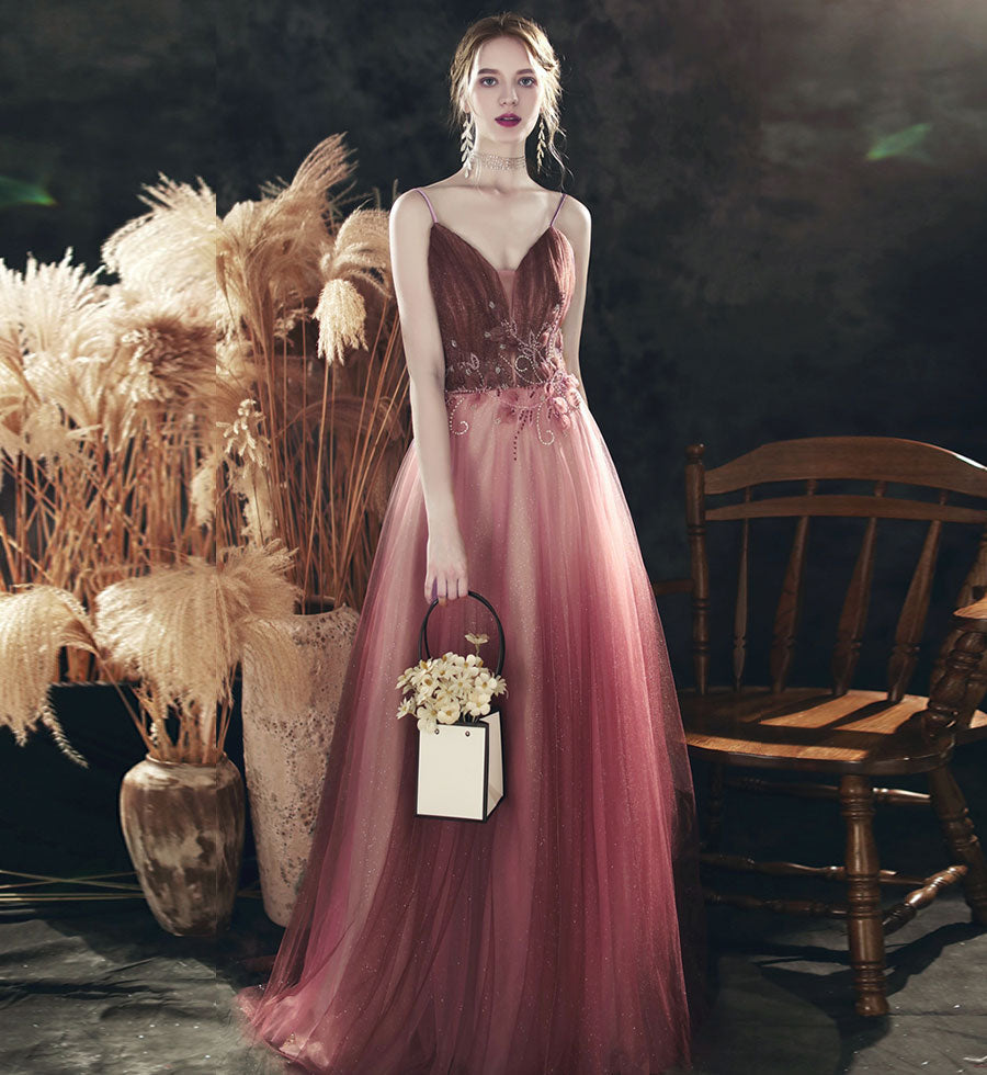 Stylish tulle long prom dress formal dress  8233