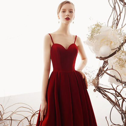 Burgundy sweetheart neck short prom dress, evening dress  8017