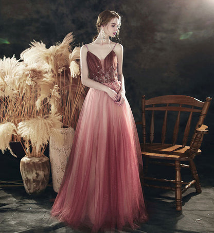 Stylish tulle long prom dress formal dress  8233