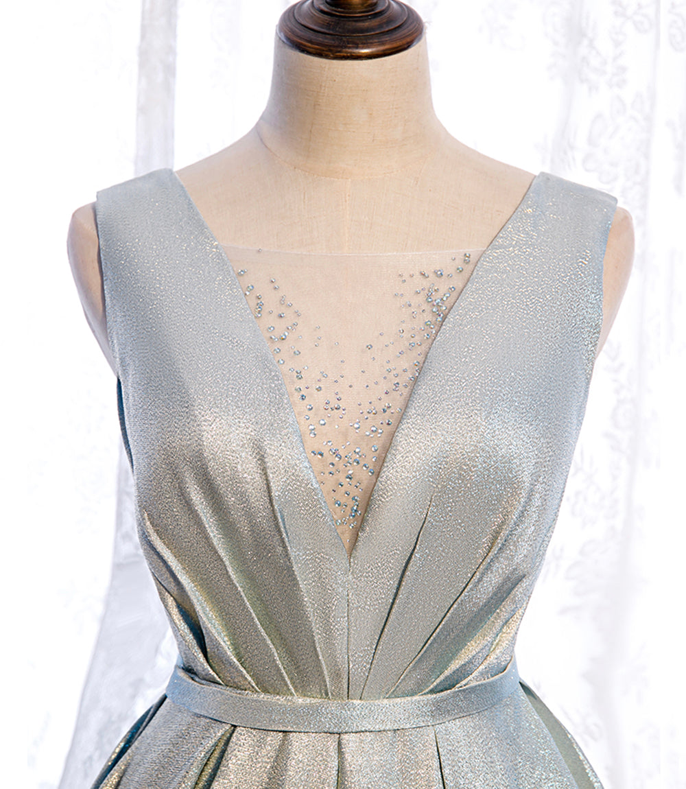 Pink satin long prom dress pink evening dress  8517