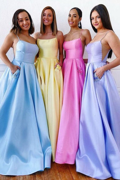 PM360,Simple A-Line Prom Dresses,Long Evening Party Dress