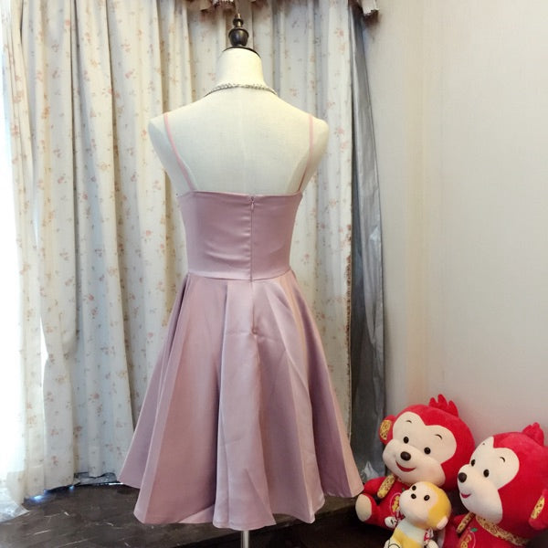 Simple A-line V-neck short prom dress,homecoming dress  7594