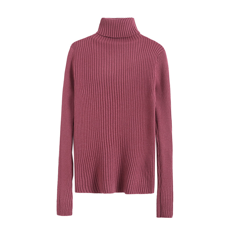 Simple solid color elastic slim fitting sweater bottomed shirt  7718