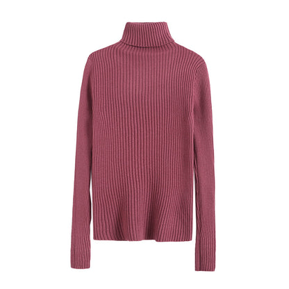 Simple solid color elastic slim fitting sweater bottomed shirt  7718