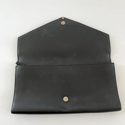 Givenchy black leather envelope flap clutch