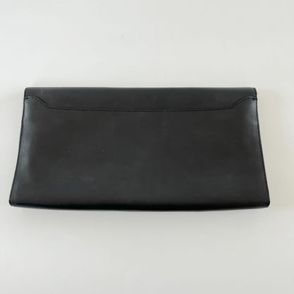 Givenchy black leather envelope flap clutch