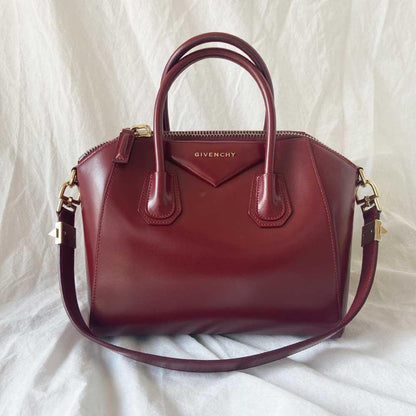 Givenchy Burgundy leather small Antigona bag