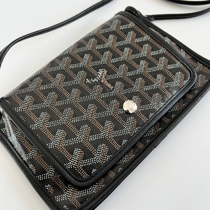Goyard Black Goyardine Coated Canvas Plumet Crossbody Bag